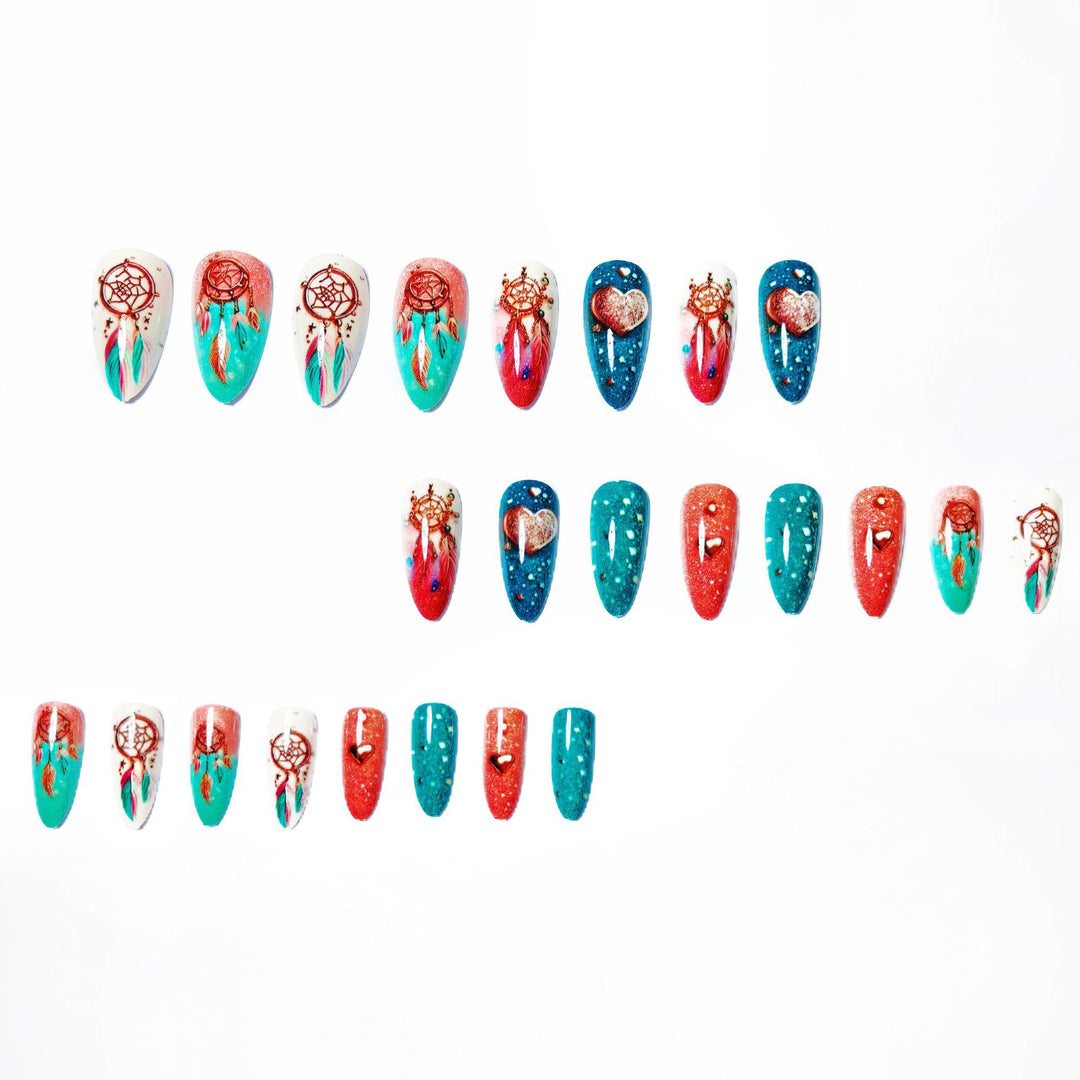 Artificial nails with intricate dreamcatcher design Stornfield