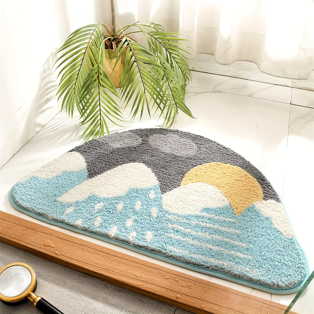 Fluffy Heart-Patterned Indoor Doormat