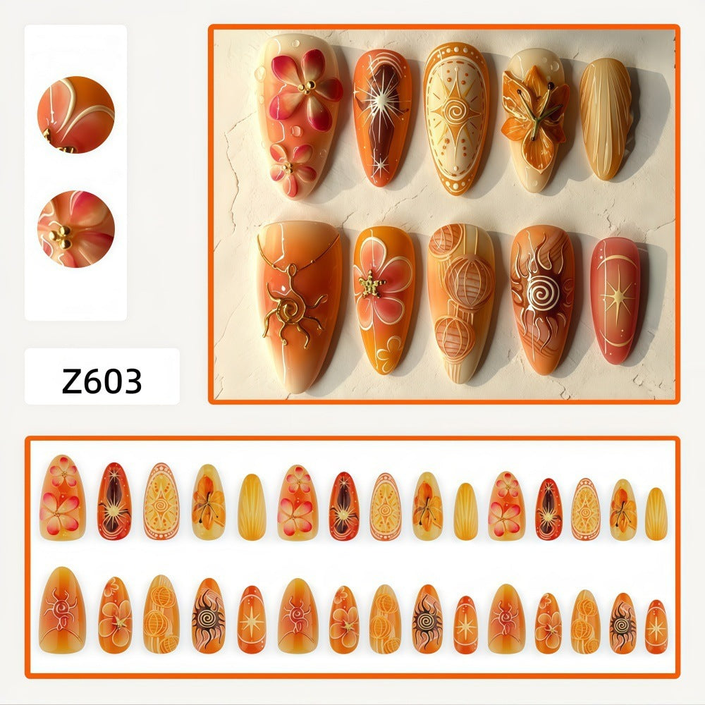 Artificial nails with elegant floral design Stornfield