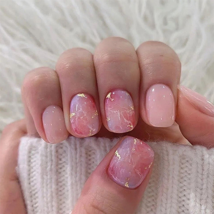 Marbled Gel Press-On Nail Art Stornfield