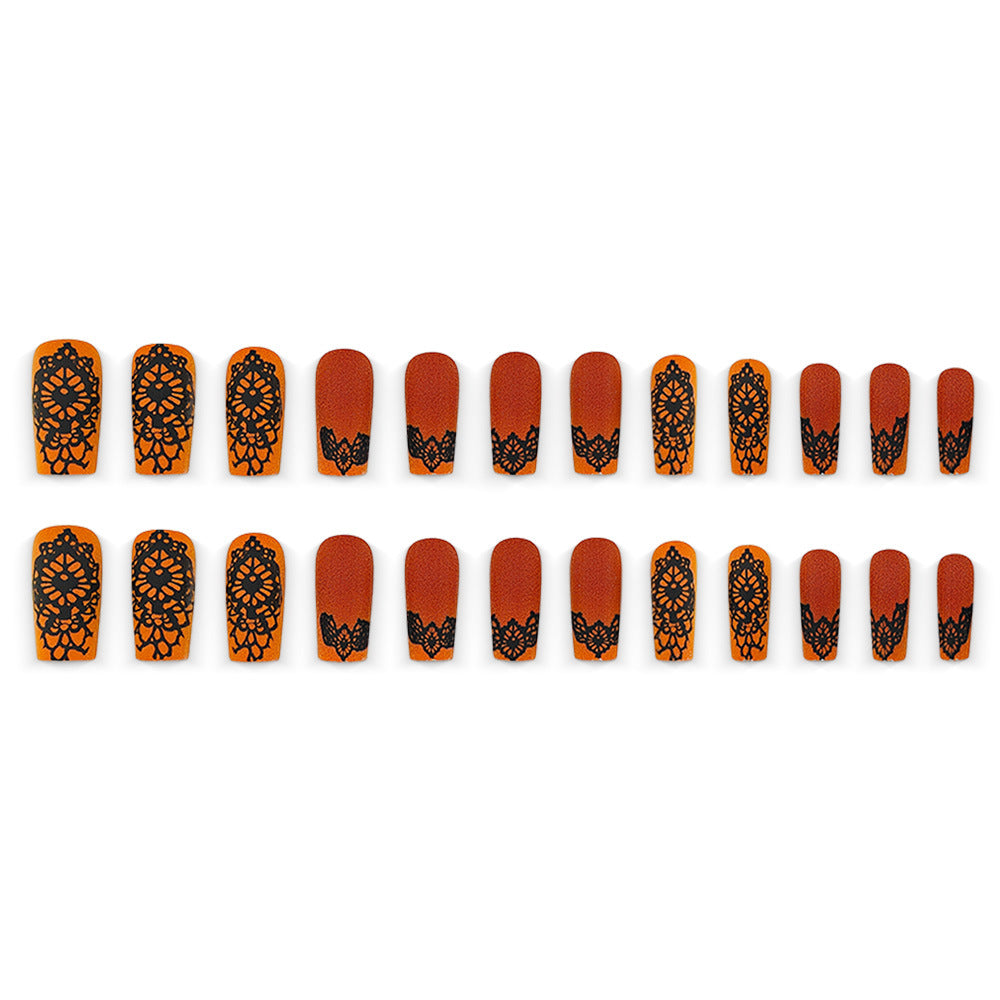 Artificial nails in elegant lace design with matte finish Stornfield