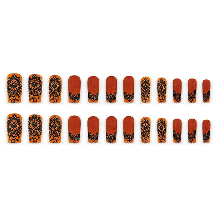 Artificial nails in elegant lace design with matte finish Stornfield