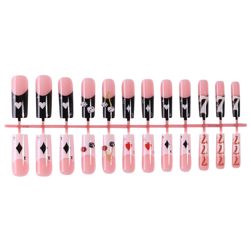 Stylish Playing Card Themed Press-On Nails Stornfield