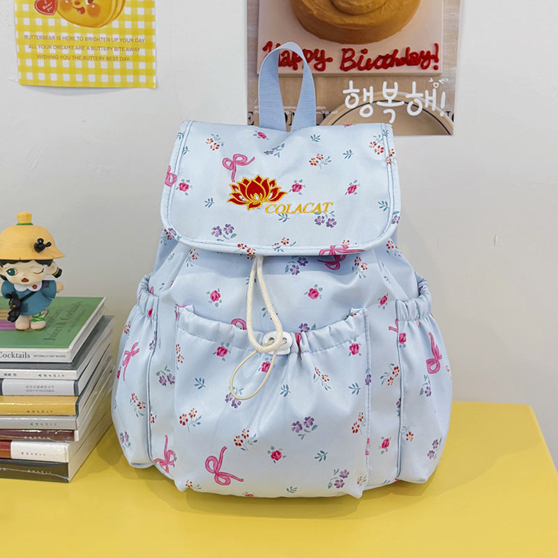 Floral-Embellished Drawstring Backpack Stornfield