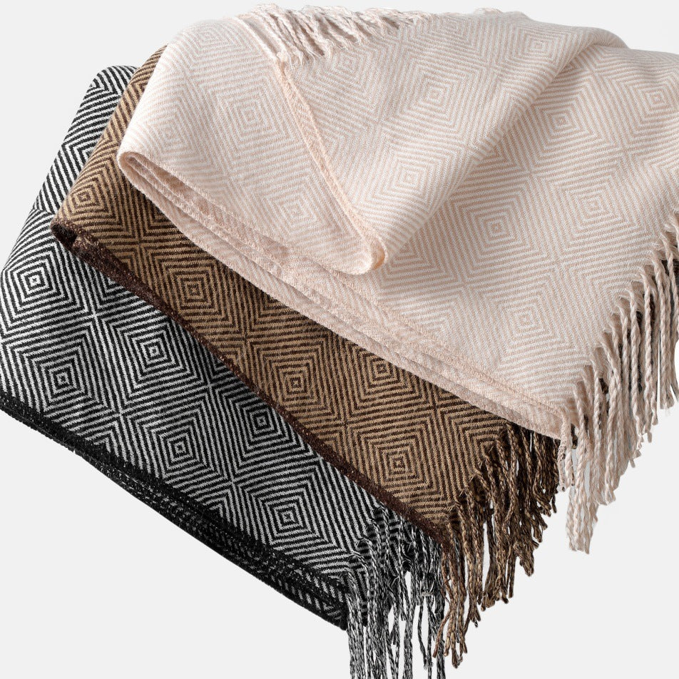 Geometric Textured Throw Blanket