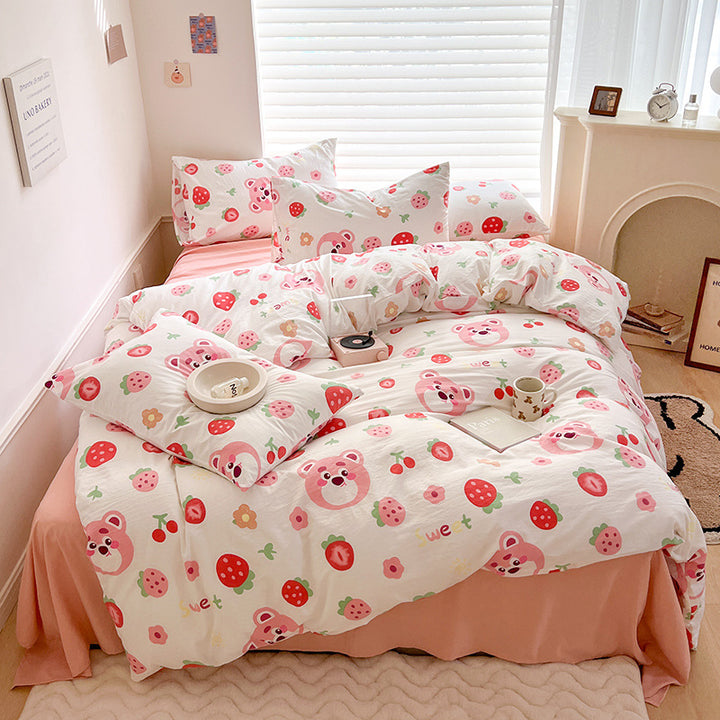 Children's Playful Floral Patterned Bedding Set