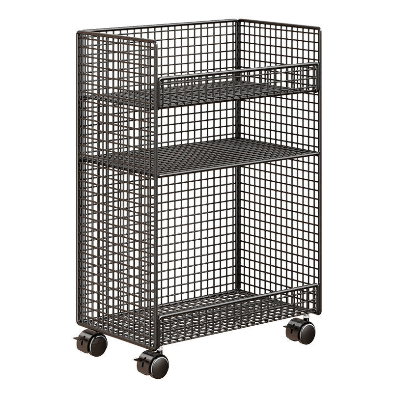 Vertical Grid-Mesh Double-Layer Desktop Book and Stationery Organizer