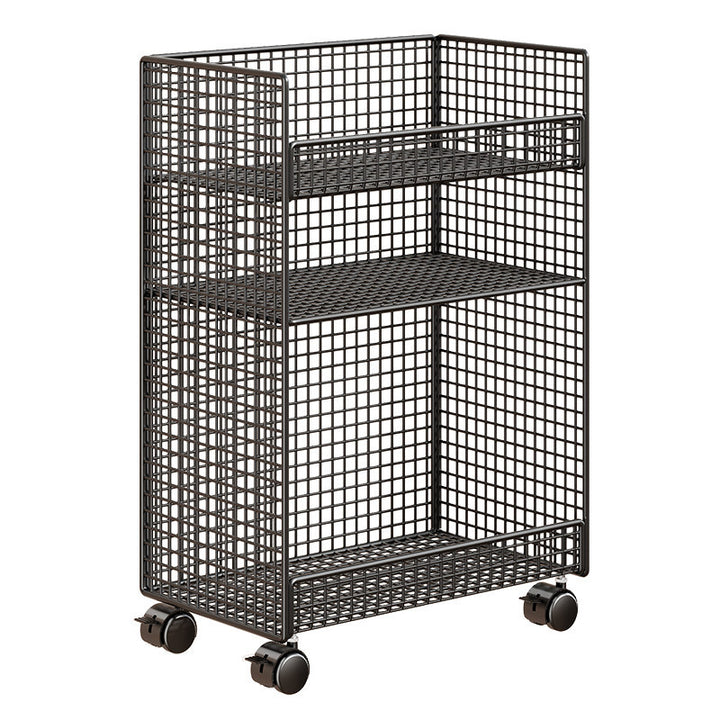Vertical Grid-Mesh Double-Layer Desktop Book and Stationery Organizer