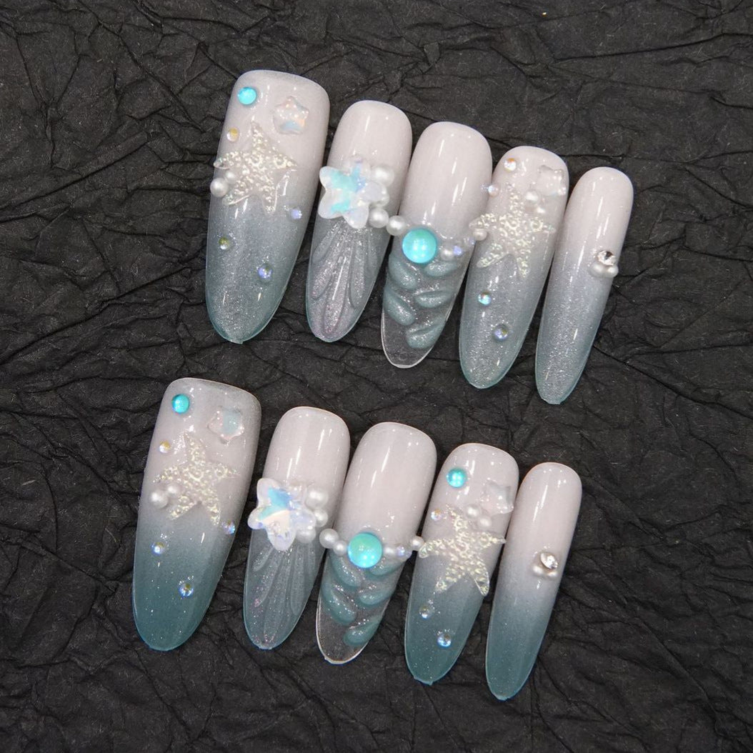 Decorative Long Stiletto Press-On Nails