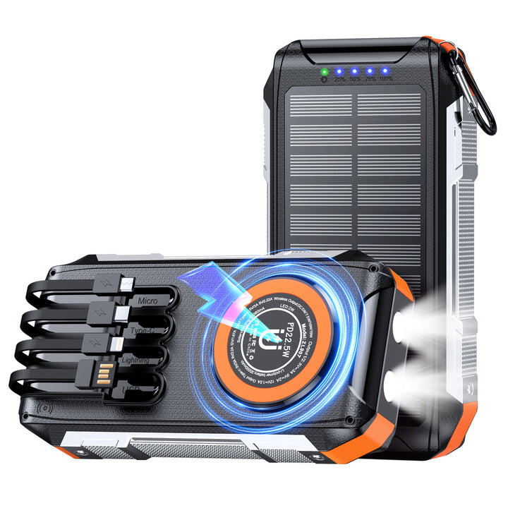 Multifunctional solar power bank with LED light and fast charging function Stornfield