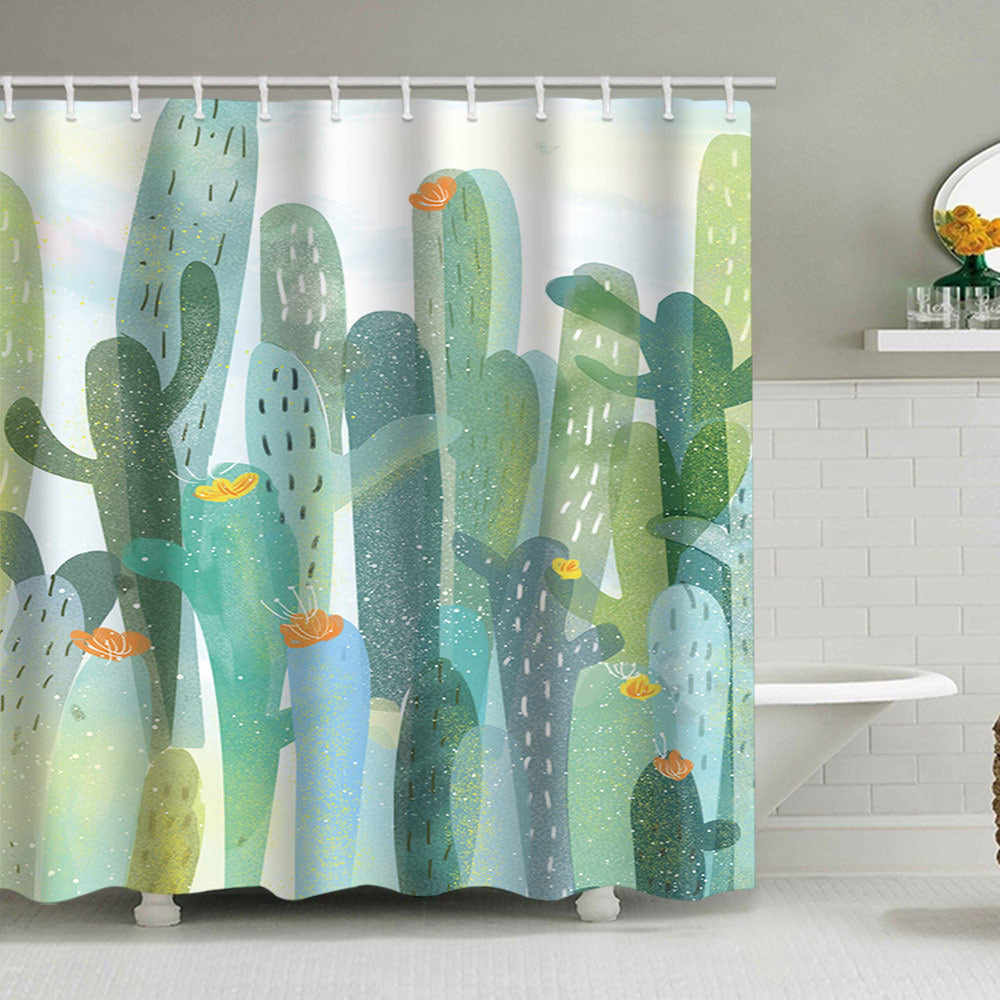 Cactus Garden-Themed Shower Curtain Stornfield