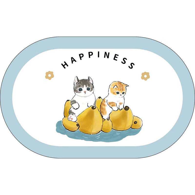 Cute Cat-Themed Plush Bath Mat