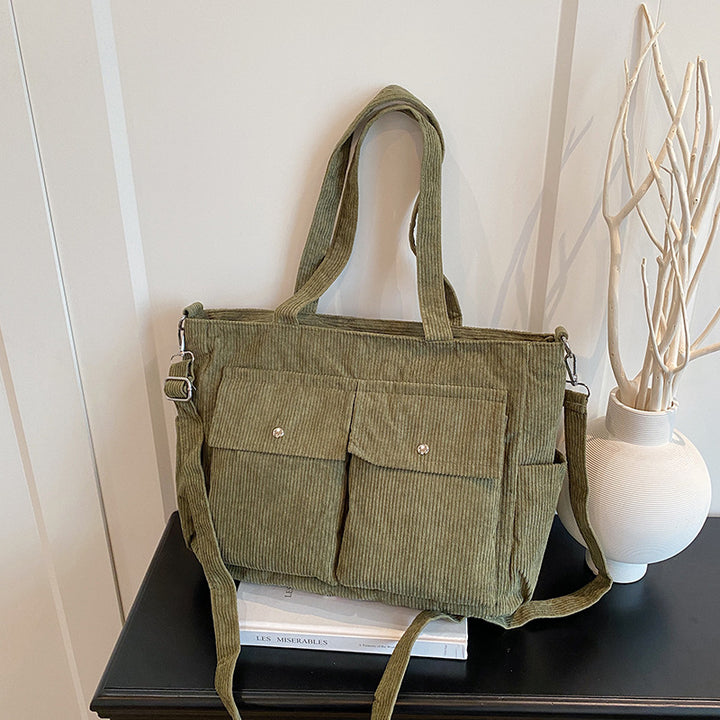 WoSpacious Corduroy Utility Tote Bag Stornfield