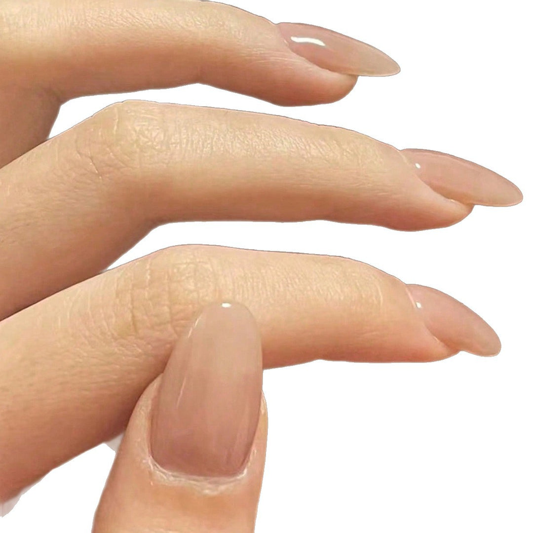 Natural Glossy Almond-Shaped Press-On Nail Tips Stornfield