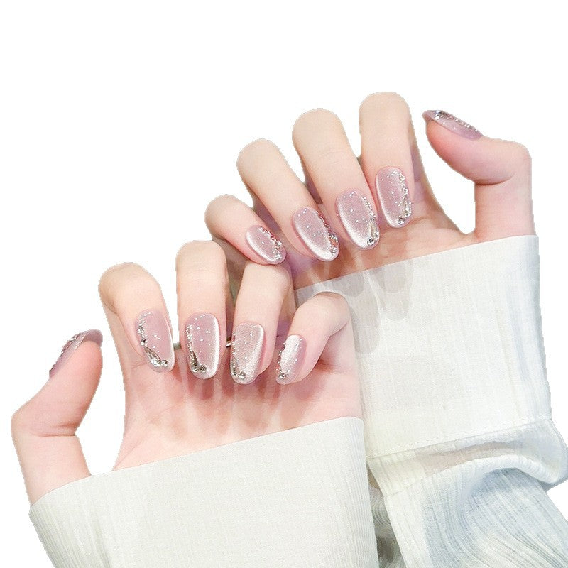 Elegant artificial nail tips with glitter effects Stornfield
