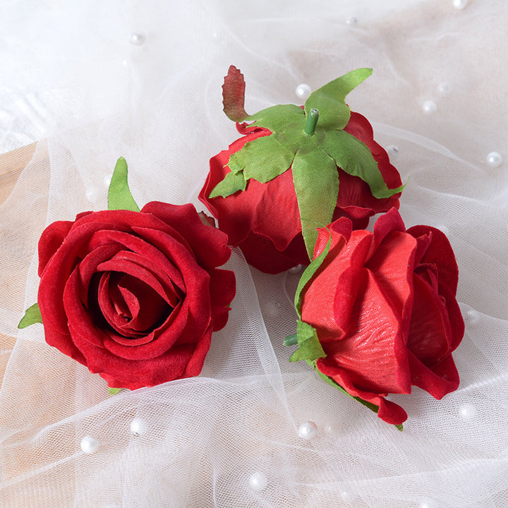 Decorative Velvet Rose Pin Brooch