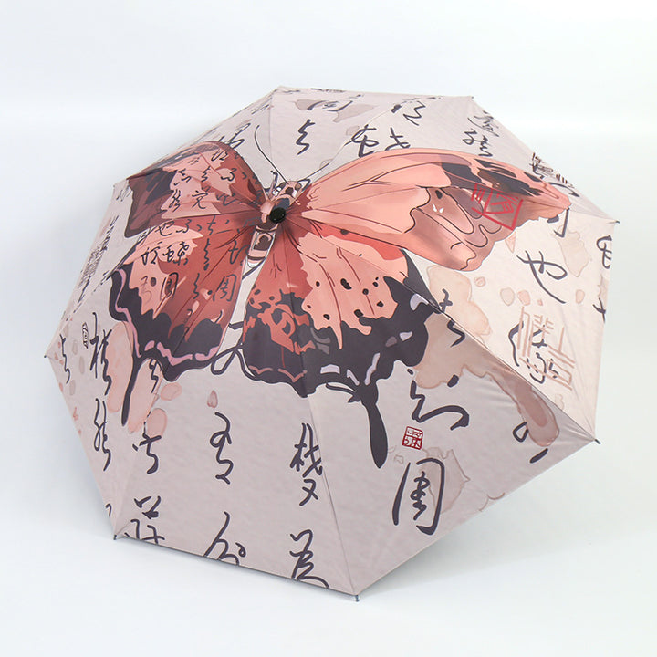 Women's Folding Umbrella with Artistic Bamboo Design Stornfield