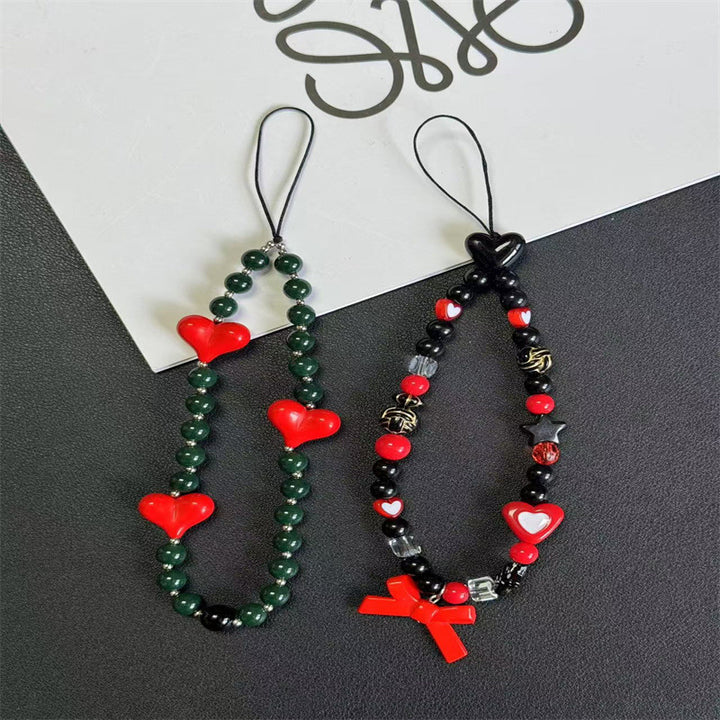 Decorative Beaded Heart Charm Keychain Stornfield
