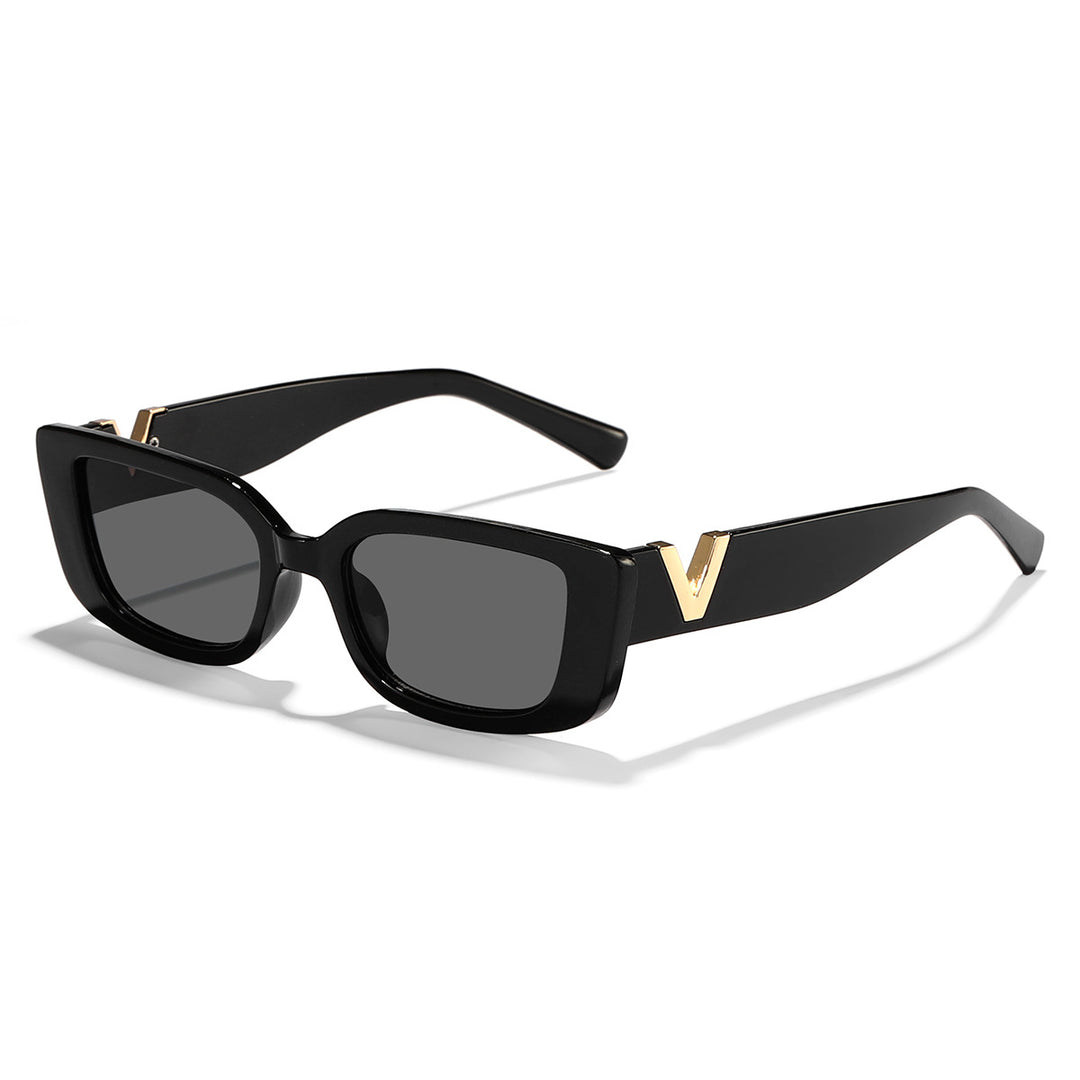 Ladies fashionable square sunglasses with golden accents Stornfield
