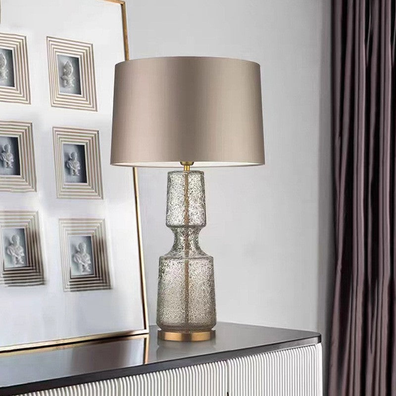 Stylish Glass Table Lamp with Elegant Black Shade