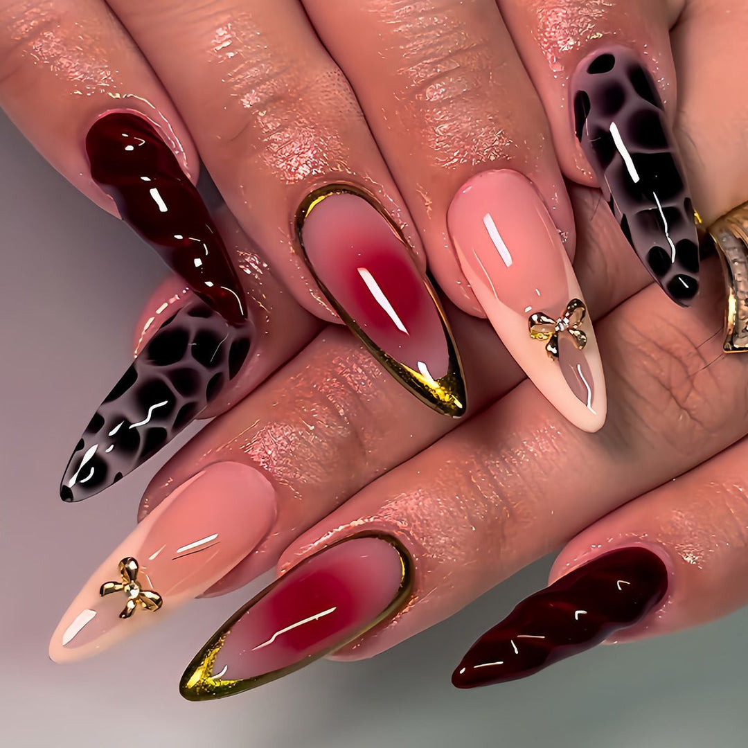 Artistic Stiletto Press-On Nail Set with Unique Accents Stornfield