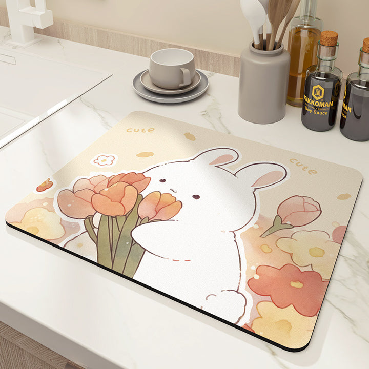 Decorative Floral Kitchen Mat