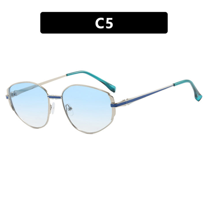 Women modern geometric sunglasses with stylish metal frame Stornfield