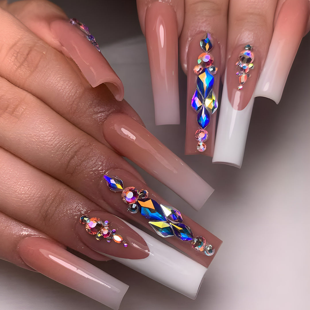 Glamorous Rhinestone-Embellished Press-On Nail Set Stornfield