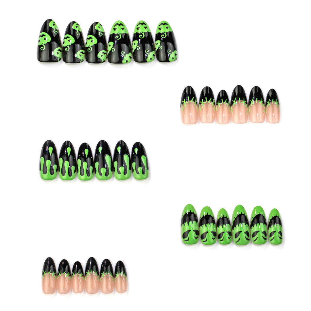 Gothic-Inspired Themed Press-On Nail Art Set