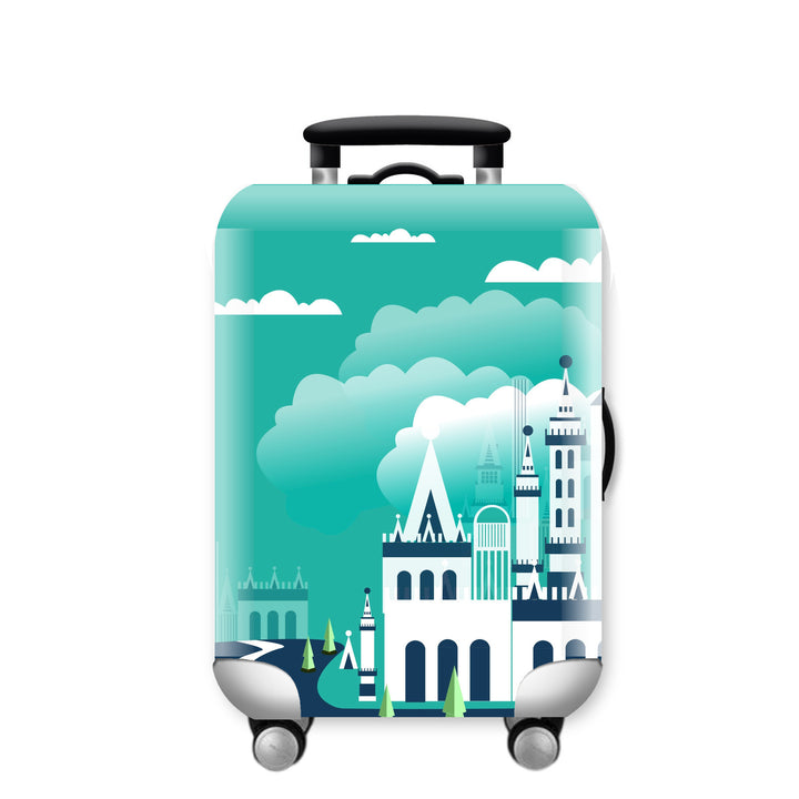 Unisex Hard Shell Travel Suitcase with Urban Skyline Design Stornfield