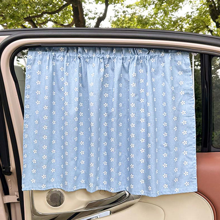 Unisex nan sun protection car curtain with elastic fastening strap and opaque cotton blend Stornfield