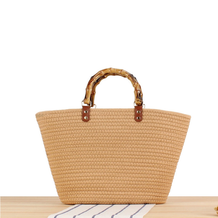 Elegant basket bag with bamboo handles Stornfield