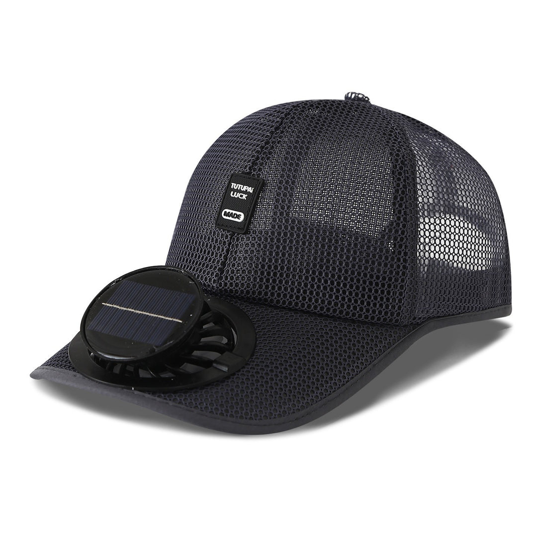 solar-powered mesh baseball cap with removable front fan Stornfield