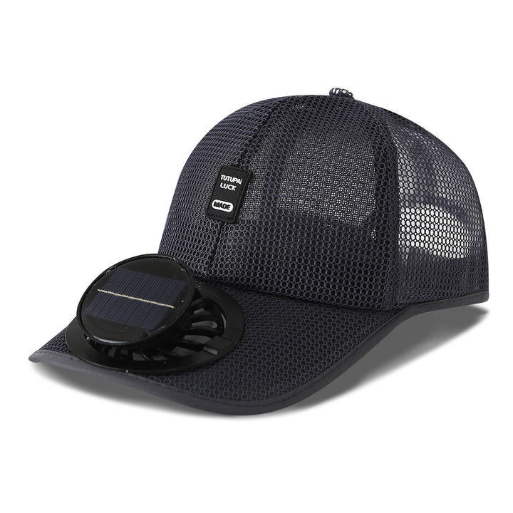 solar-powered mesh baseball cap with removable front fan Stornfield