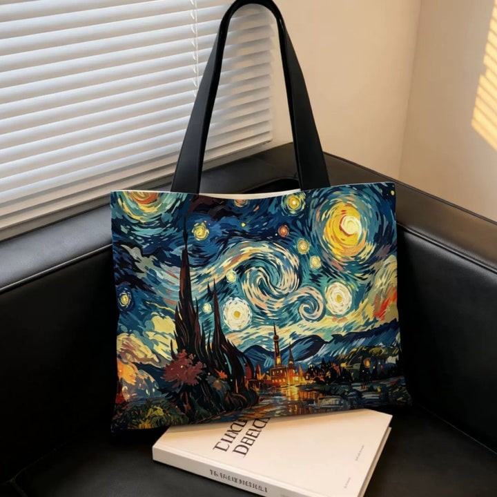 Artistic Graphic Print Tote Bag