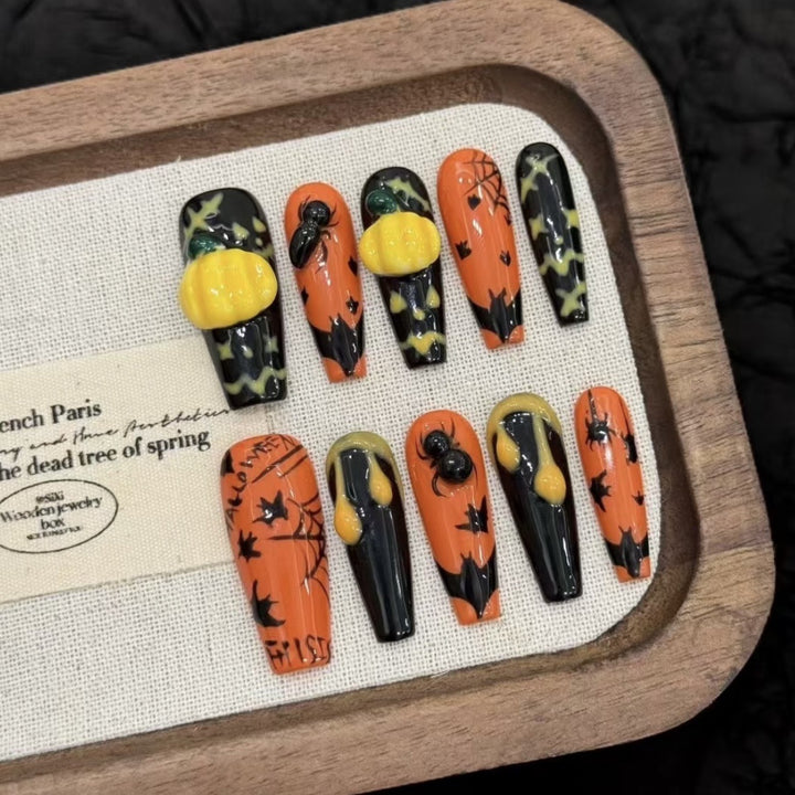 Halloween-Themed Press-On Nail Art Set 1790745709