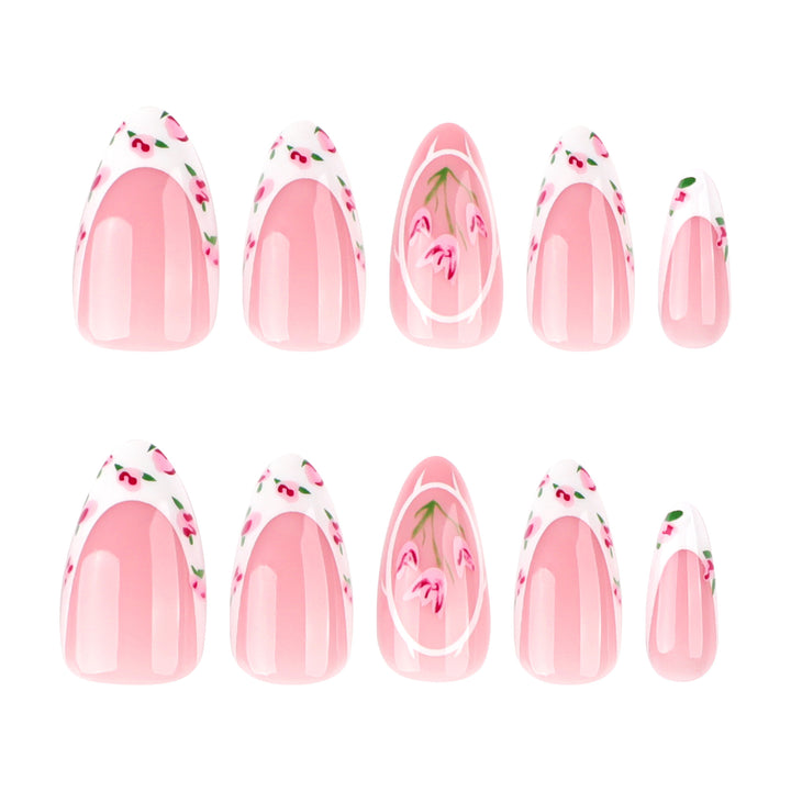 Artful Nail Extensions with Floral Design Stornfield