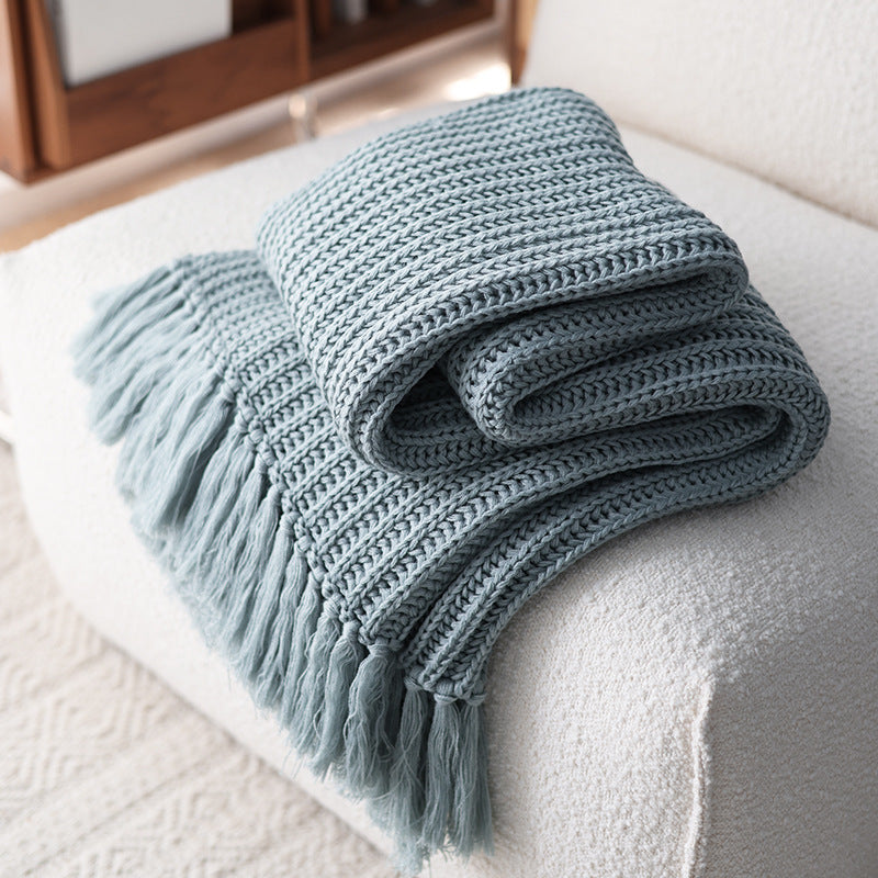 Textured Knit Throw Blanket
