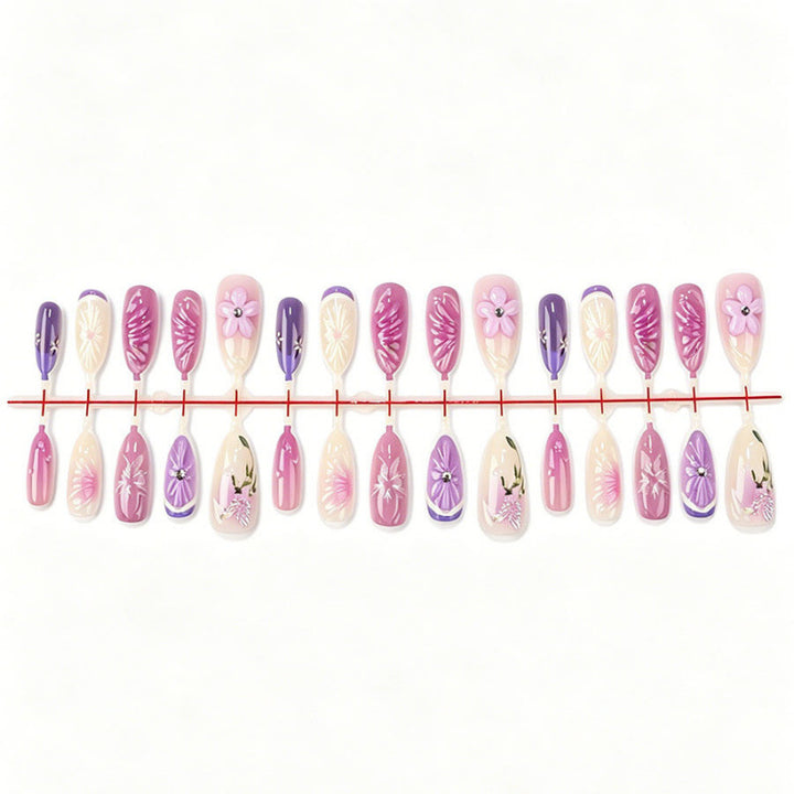 Artistic Floral Press-On Nails Set