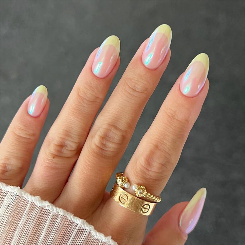 Artful Nail Extensions with Shimmering Ombre Effect Stornfield