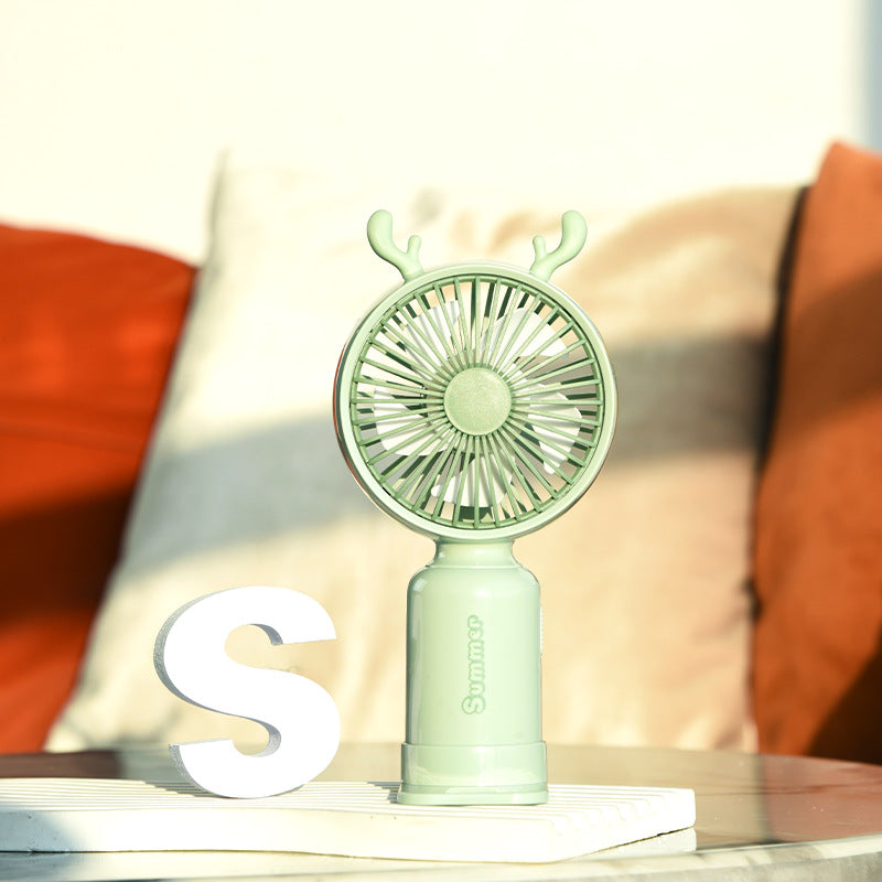 Portable Deer-Themed Handheld Cooling Fan Stornfield