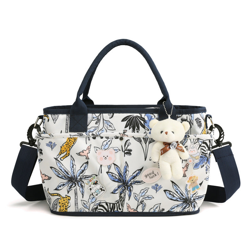 Multi-Pocket Floral Pattern Tote Bag Stornfield