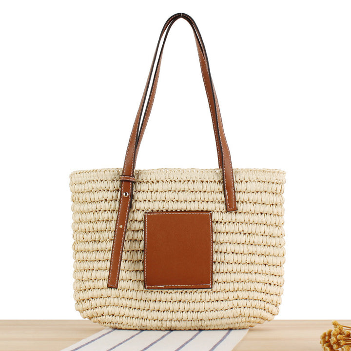Braided Handbag with Elegant Leather Application Stornfield