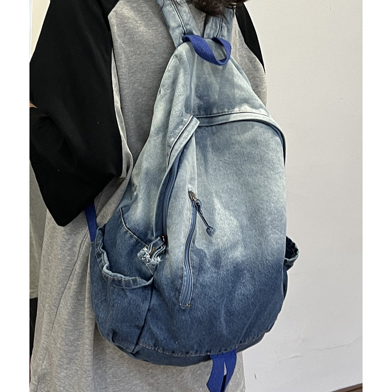 Denim Star Appliqué Casual School Backpack Stornfield