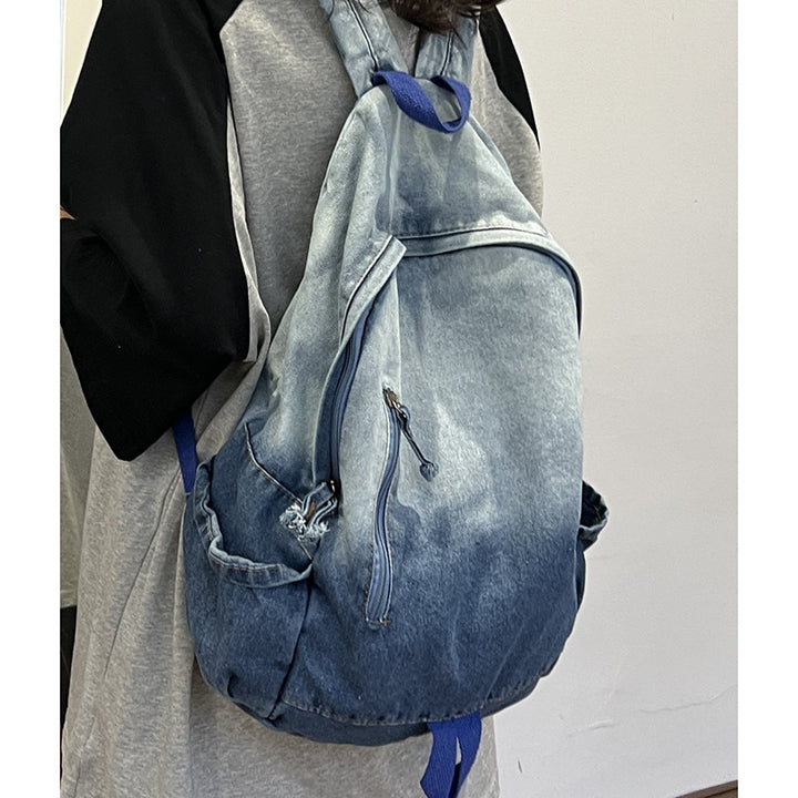 Denim Star Appliqué Casual School Backpack Stornfield