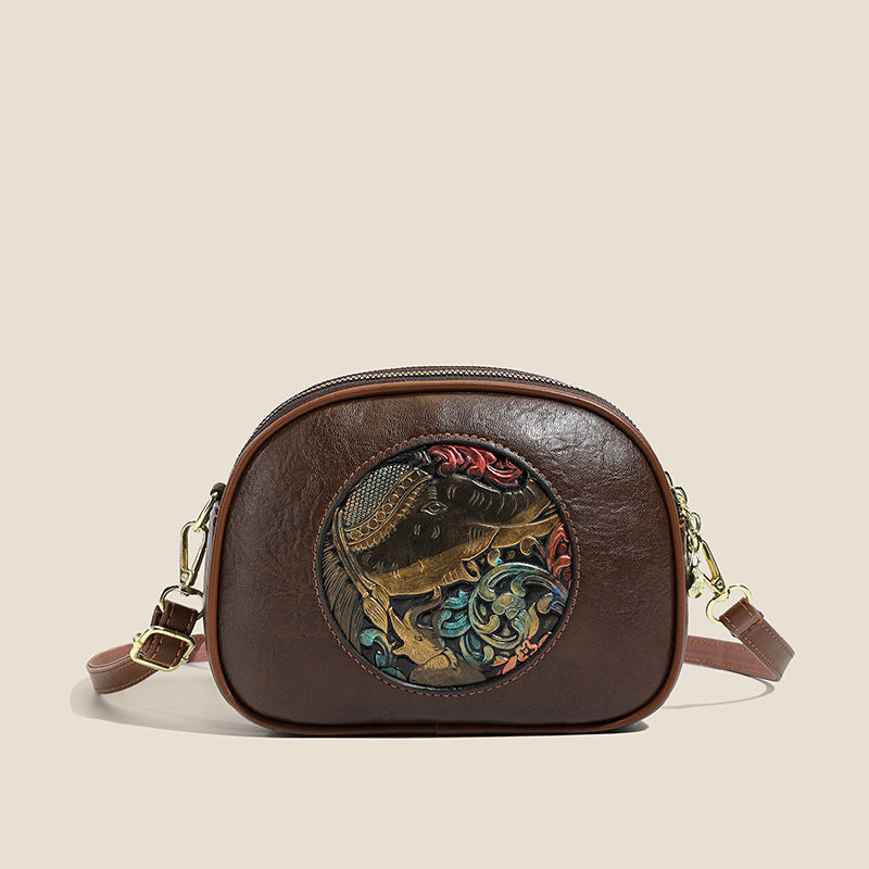 Artistic Embellished Crossbody Bag