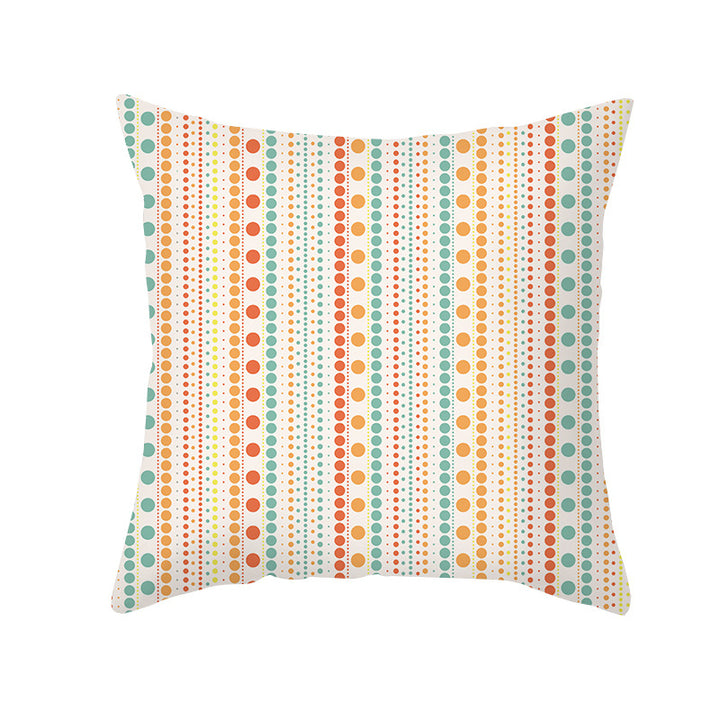 Floral Printed Cotton-Linen Throw Pillow with Removable Cover
