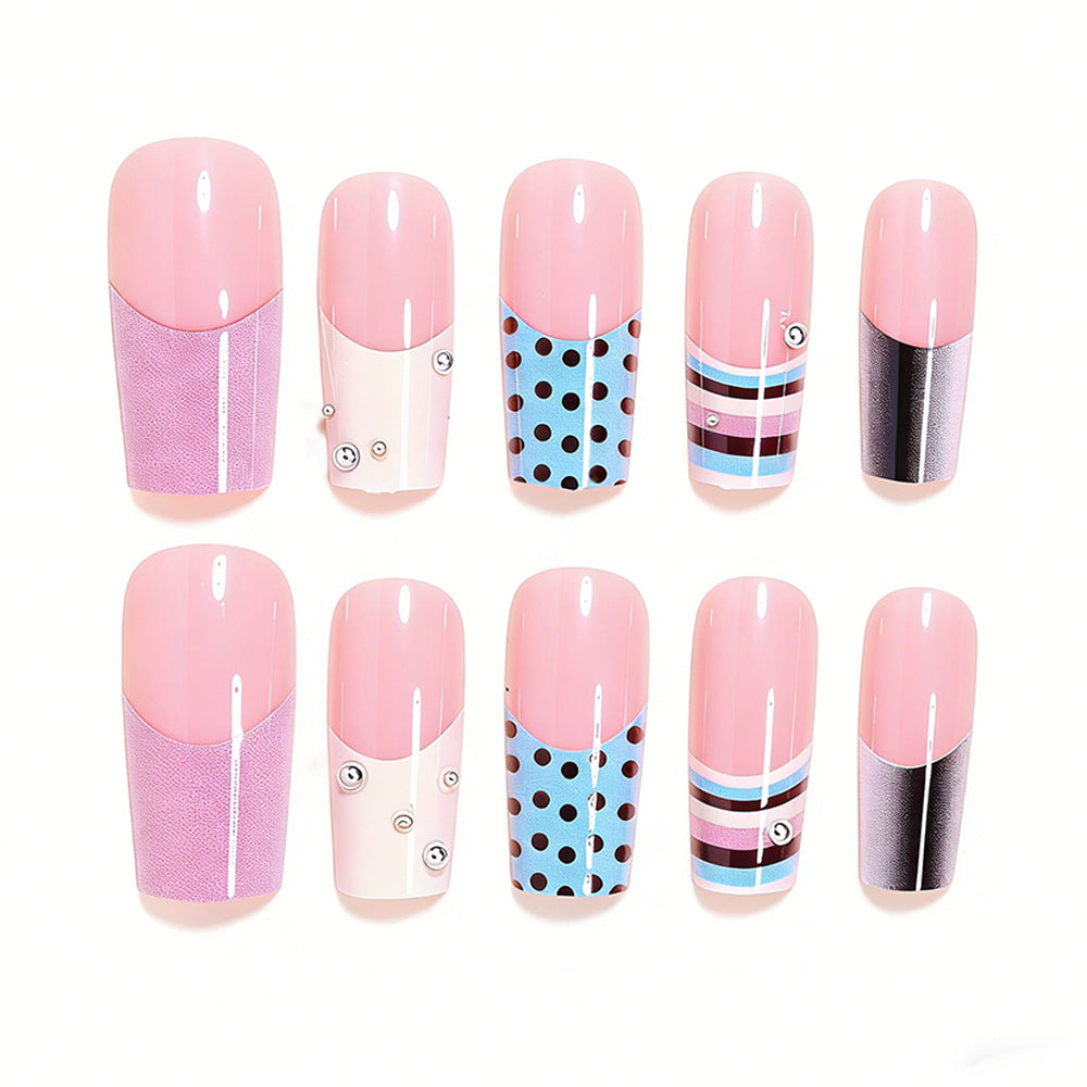Decorative Press-On Nail Art with Intricate Patterns Stornfield