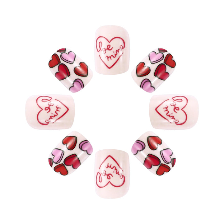 Artistic Love-Themed Press-On Nail Art Set Stornfield