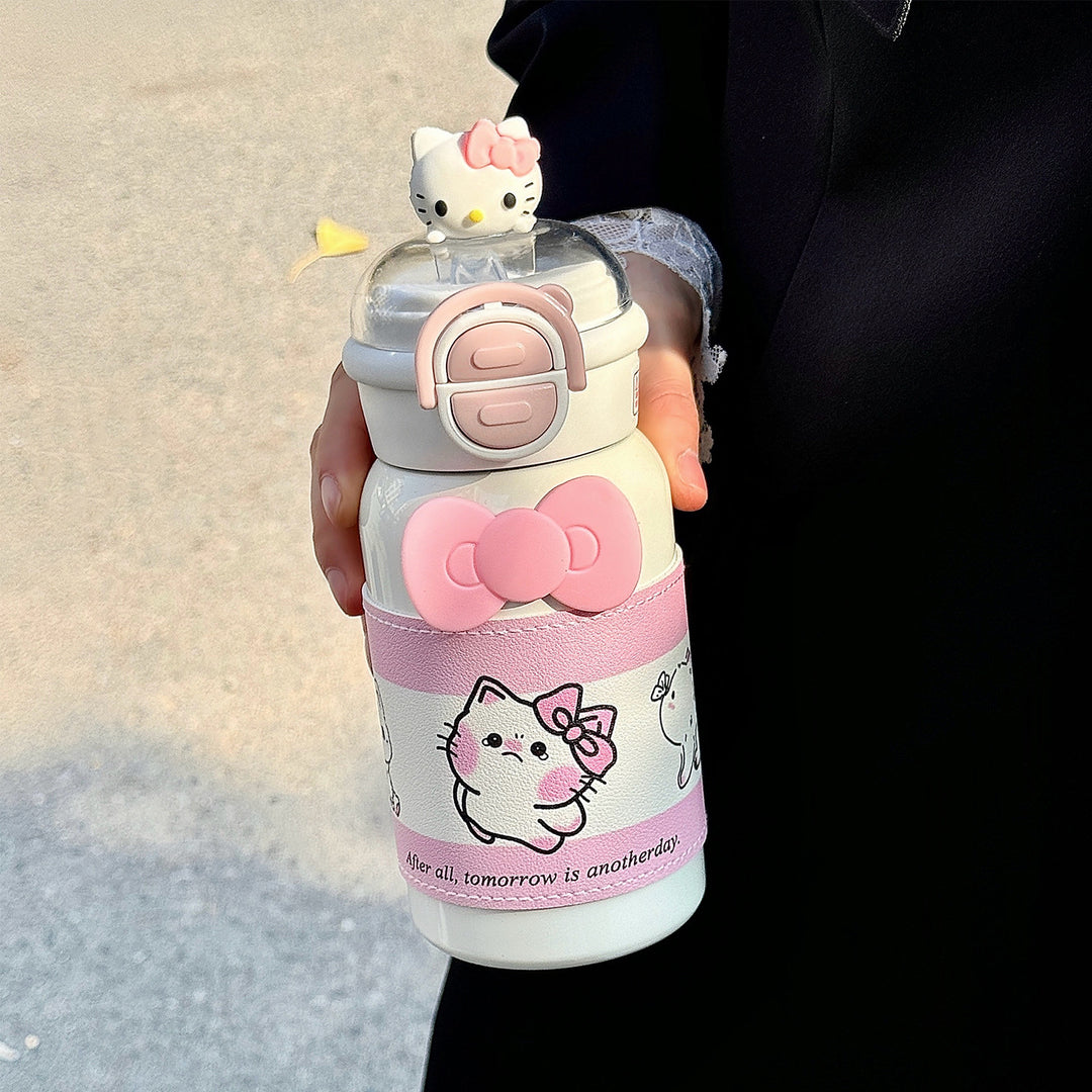 Women's creative water bottle with interactive lid and cute Stornfield design